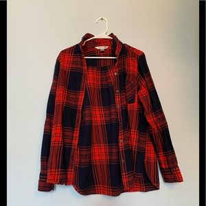 A Red and Navy Blue Flannel